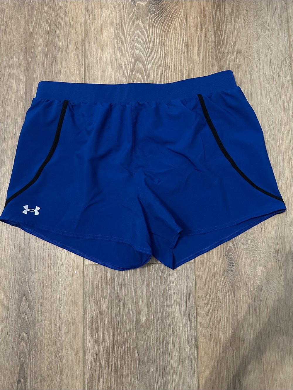 Under Armour Royal Blue Women's Running Shorts with Black Accents